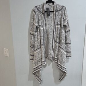 Elegant Gray Knit Cardigan Maglia Sz M 100% Cotton New With Tag
